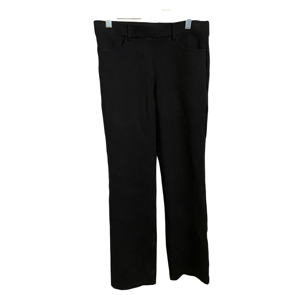 Quince Black Stretch Ponte Straight Leg Pants Size Small Petite